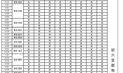 泰安汽车总站发车时间表_泰安汽车总站发车